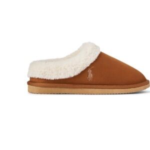 Ralph Lauren Tan Slippers with White Lining